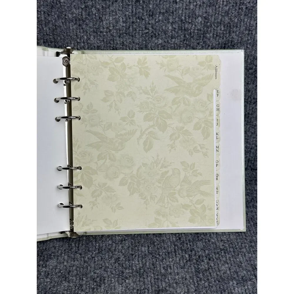 Vintage Hallmark address book lilac botanical NEW 6 ring refillable planner
